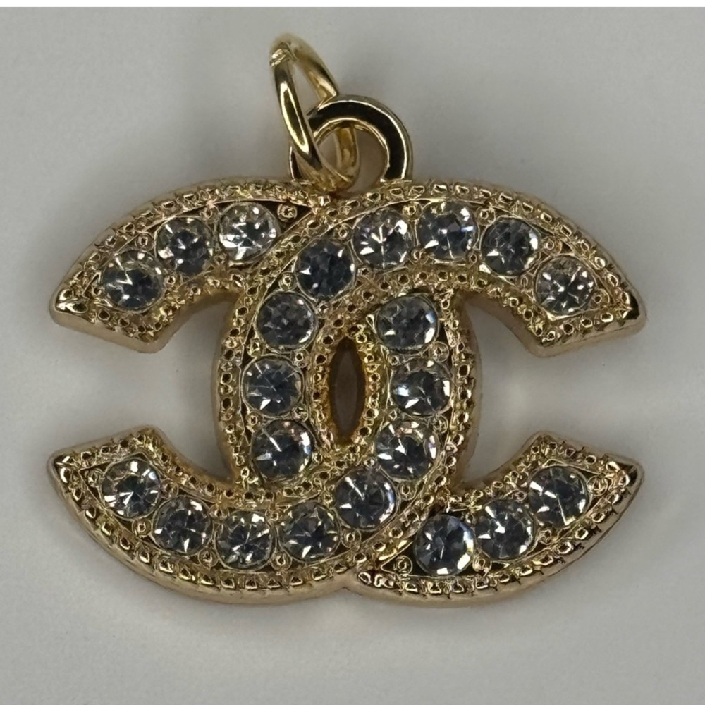 CHANEL Gold Brooch with Silver Crystals - Picture 4 of 4